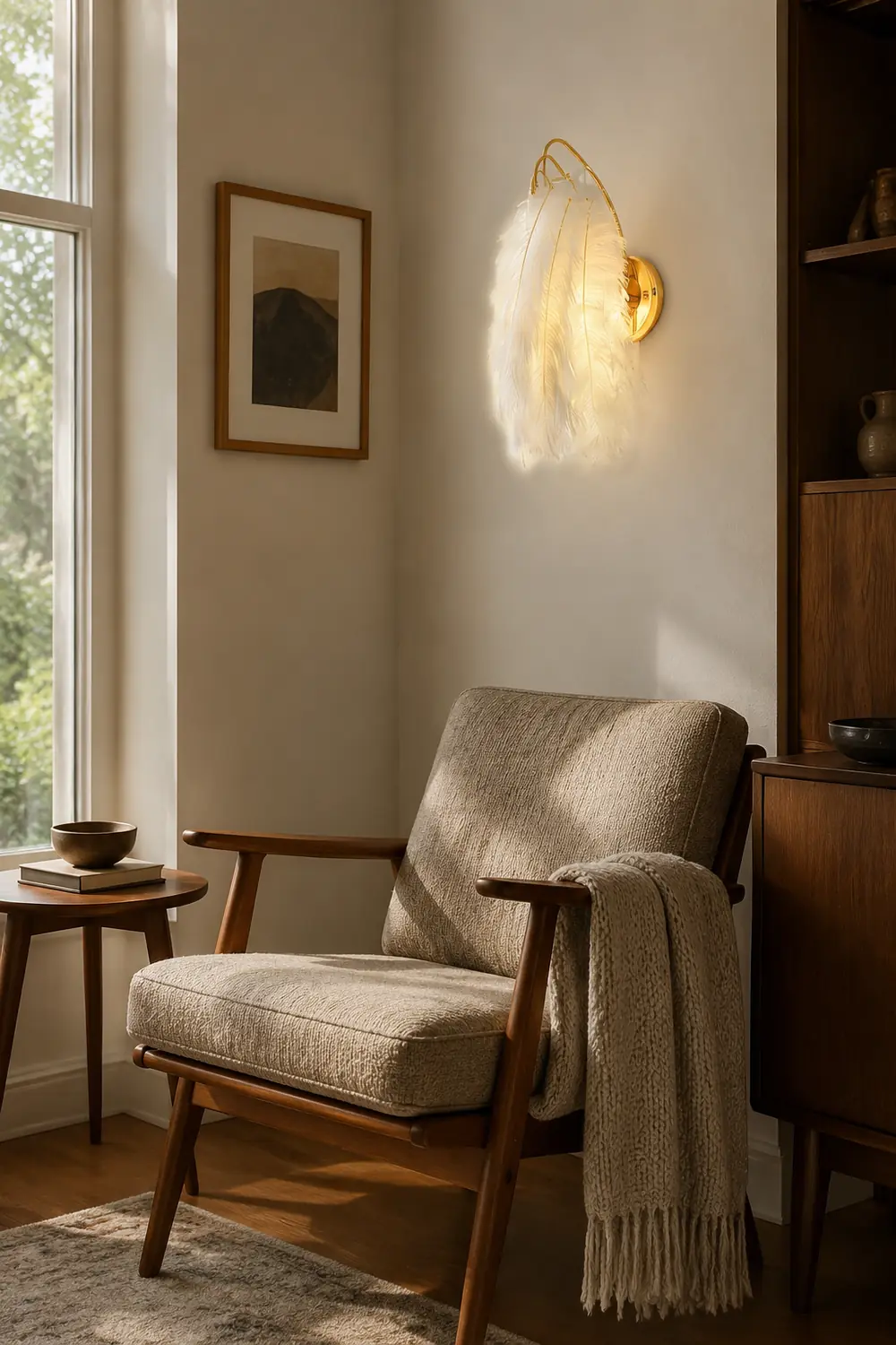 O'Moore Feder Wandleuchte, 38CM Lang - Lumpaz