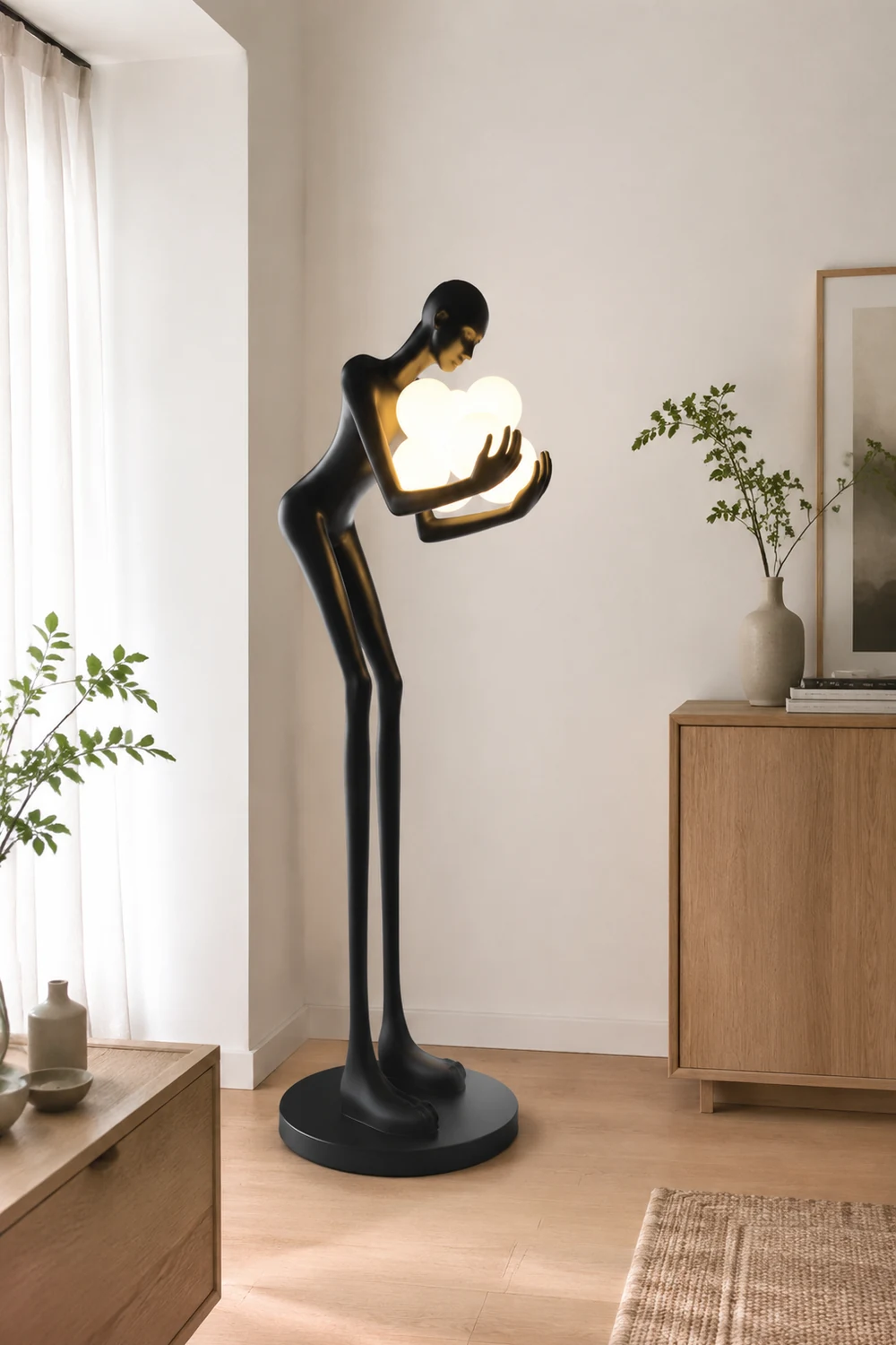 Salgado Mensch Ball Inhaber Stehleuchte, 4/6-flammig, 180/190CM Lang - Lumpaz