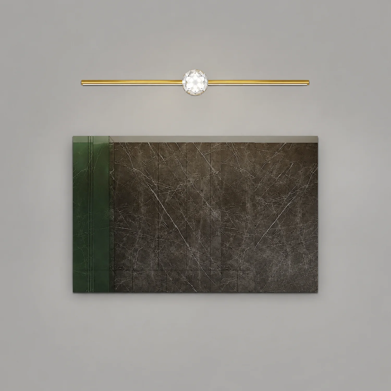 Kristy Linear Spiegelfront Waschtisch-Wandleuchte, Metall & Kristall, 60/80/100CM Lang - Lumpaz