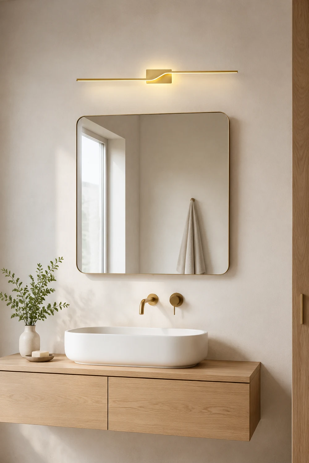 Leigh Spiegelfront Waschtisch-Wandleuchte, L 40/60/80/100CM - Lumpaz