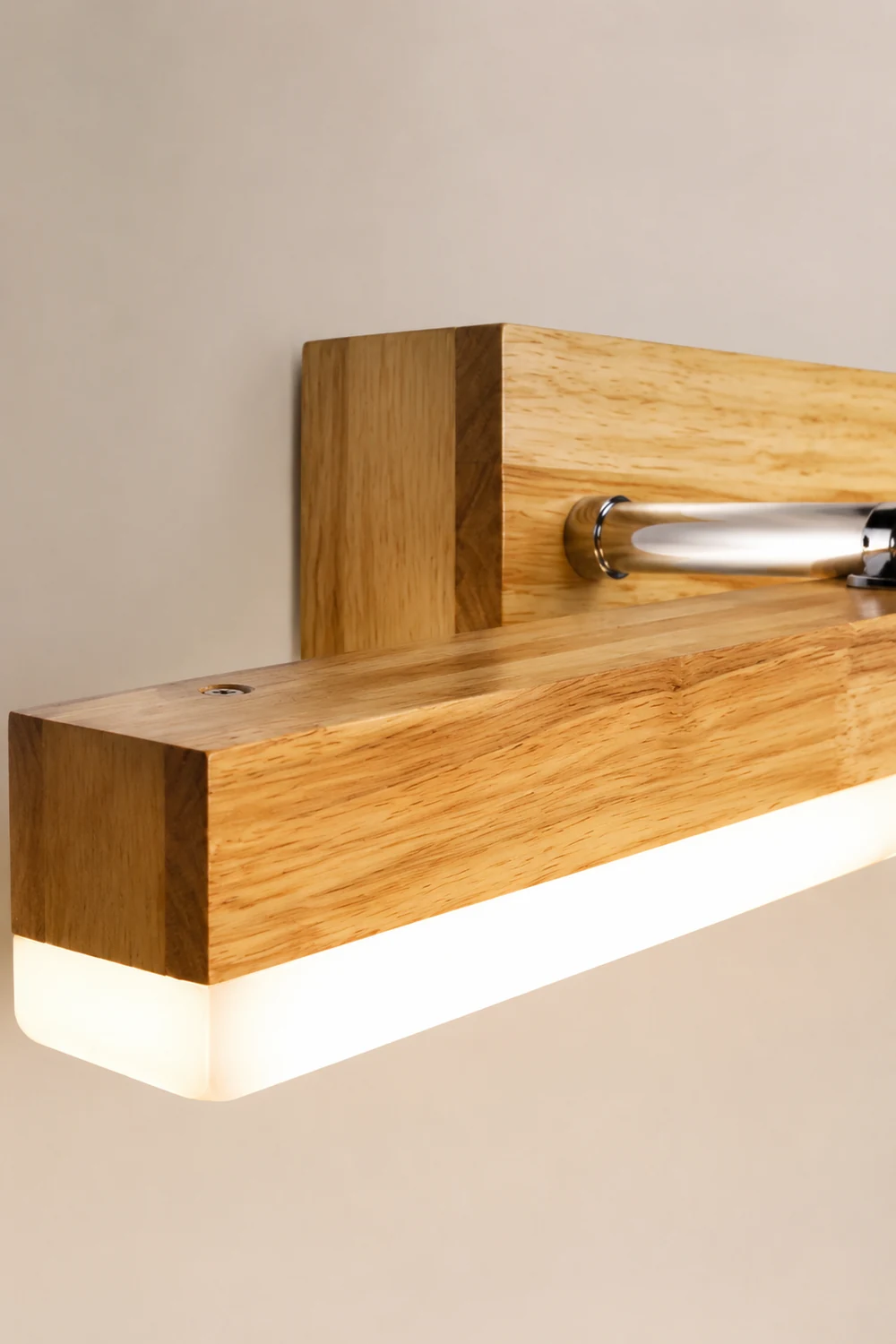 Ozawa Spiegelfront Eitelkeit Wandleuchte, Metall & Holz, L40/60/80/100CM - Lumpaz