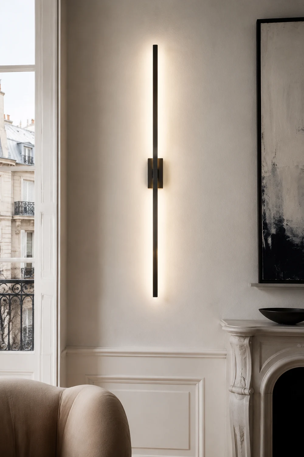 Leigh Spiegelfront Waschtisch-Wandlampe, L 60/100CM - Lumpaz
