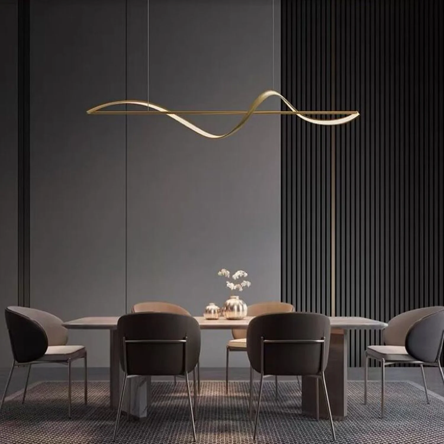 Wellenförmige Pendelleuchte, 120/140CM - Lumpaz