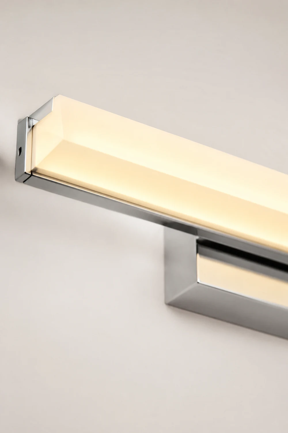 Leigh Grundlegende Rechteckige Spiegelfront Waschtisch-Wandleuchte, Metall & Acryl, L40/60/80/100CM - Lumpaz