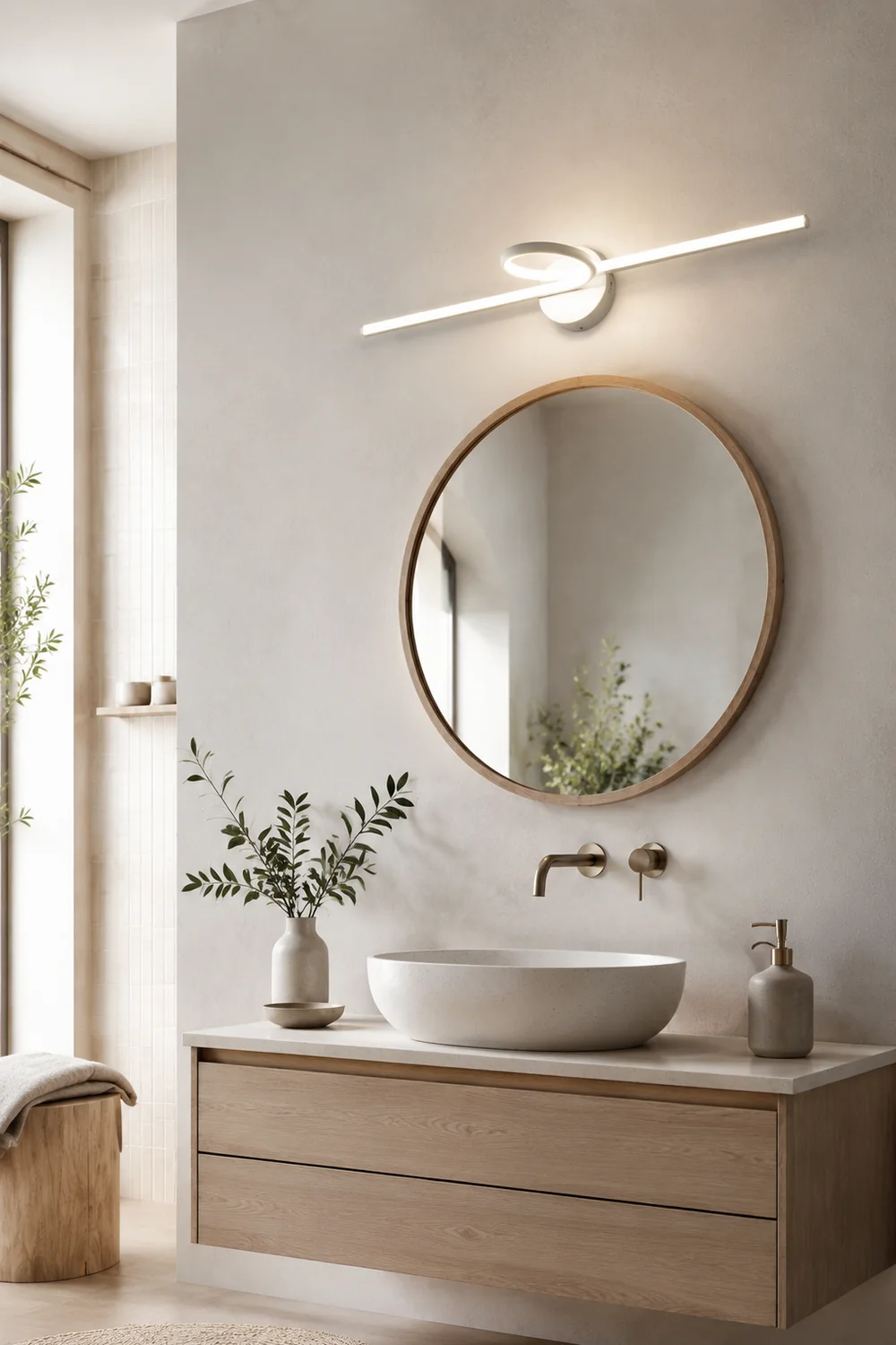 Leigh Spiegelfront Waschtisch-Wandleuchte, L 60/80CM - Lumpaz