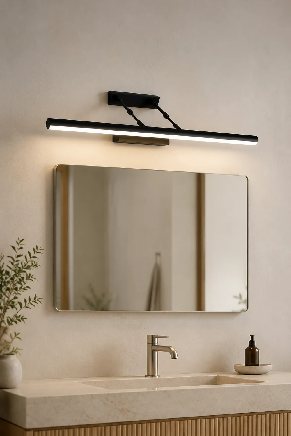Edge Bar geformt Spiegel Front Vanity Wandleuchte, L40/50/60/70/80/100CM - Lumpaz