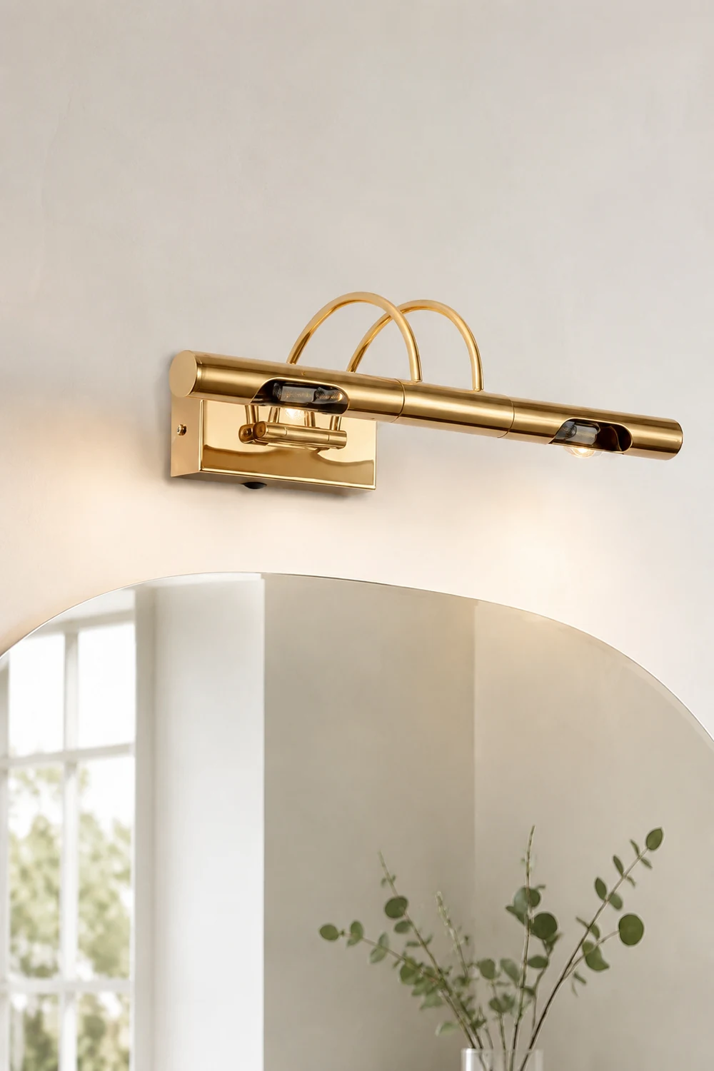 Freja Spiegelfront Waschtisch-Wandleuchte, 34CM Lang - Lumpaz