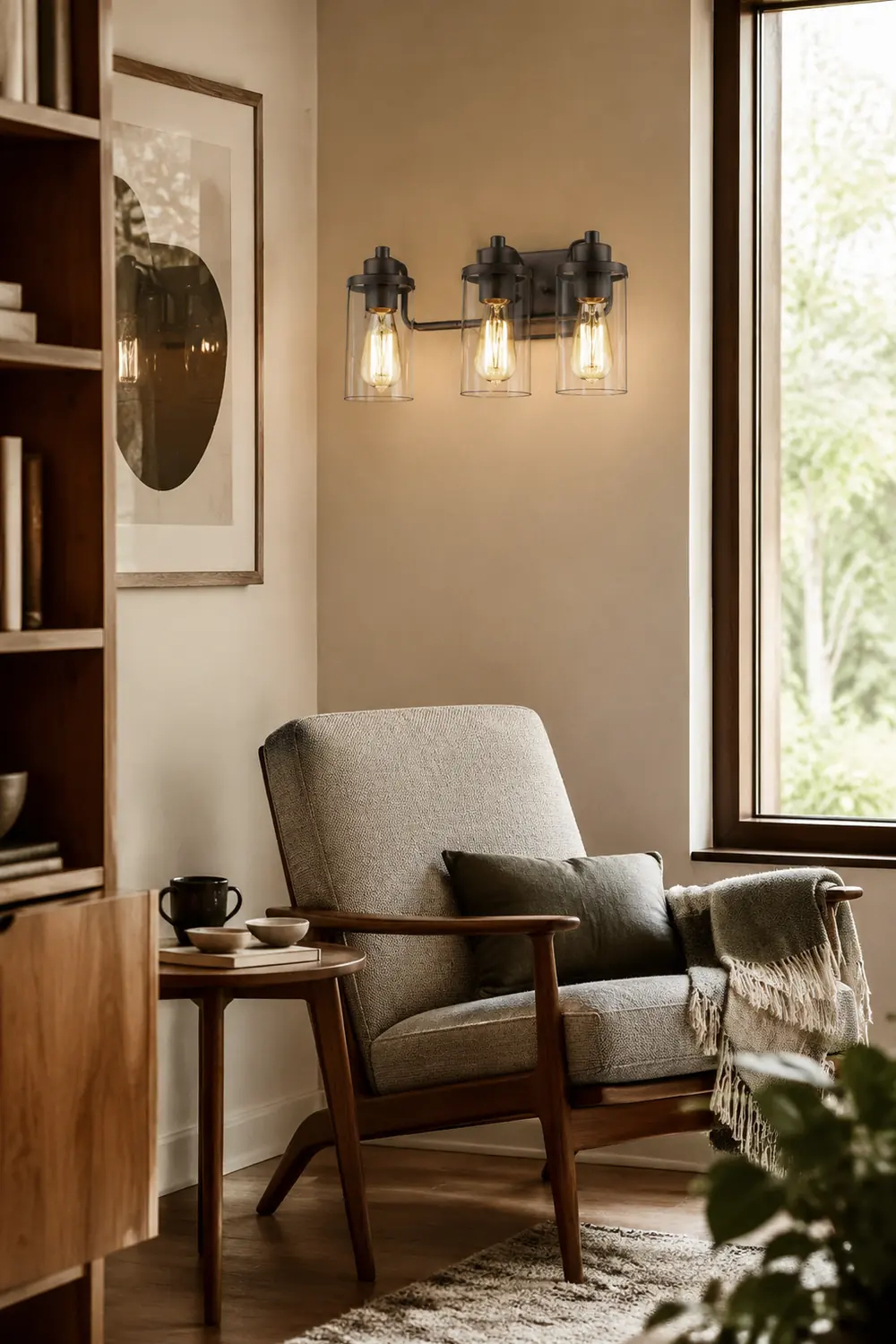 Alessio Industrieller Stil Spiegelfront Waschtisch-Wandleuchte, Metall & Glas, 3/4-flammig - Lumpaz