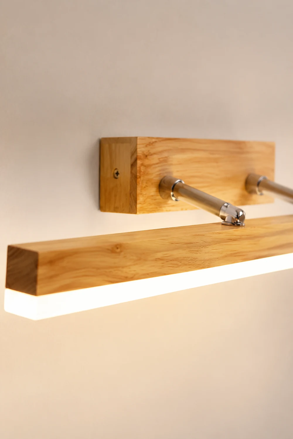 Ozawa Spiegelfront Eitelkeit Wandleuchte, Metall & Holz, L40/60/80/100CM - Lumpaz