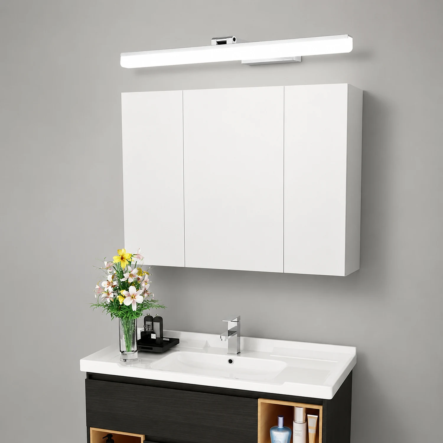 Edge Spiegelfront Waschtisch-Wandleuchte, L 40/50CM - Lumpaz