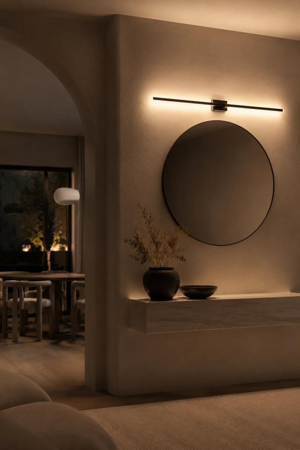 Leigh Spiegelfront Waschtisch-Wandlampe, L 60/100CM - Lumpaz