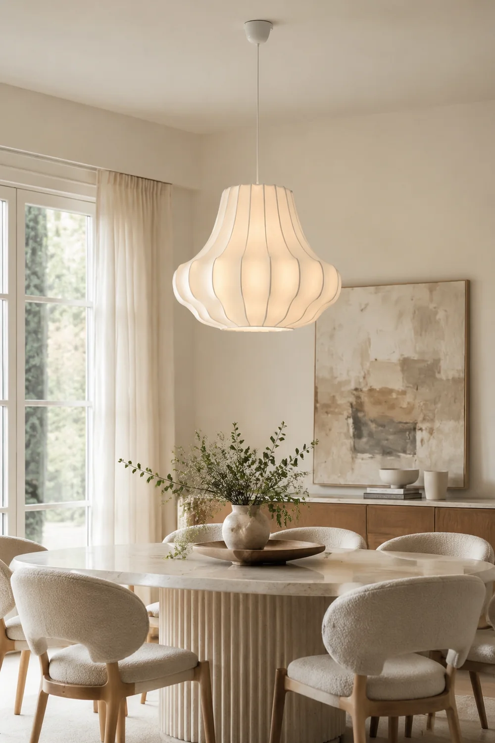 Renée Künstliche Gewebe Pendelleuchte, ∅40/55/57CM - Lumpaz