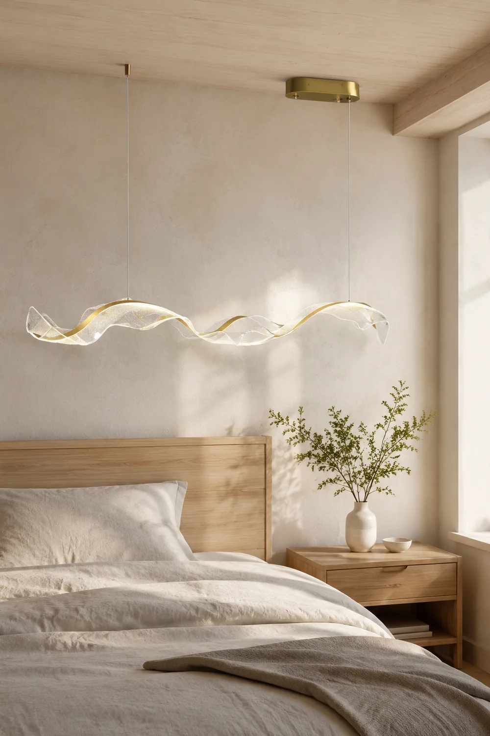 Kirsten Wellenförmige Pendelleuchte, L 100CM - Lumpaz