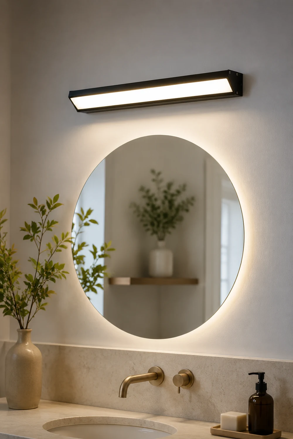 Orr Rechteck Spiegelfront Waschtisch-Wandleuchte, L40/50/80CM - Lumpaz