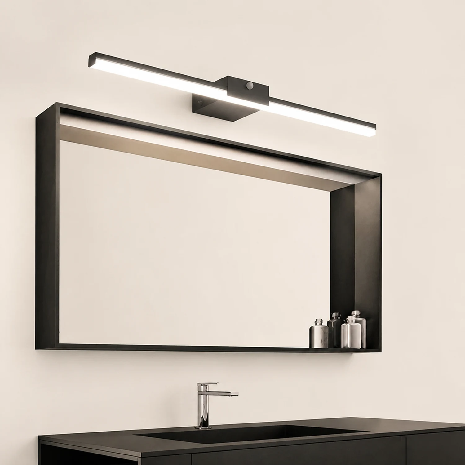 Edge Minimalistische Lineare Spiegelfront Waschtisch-Wandleuchte, L 40/60/80/100CM - Lumpaz