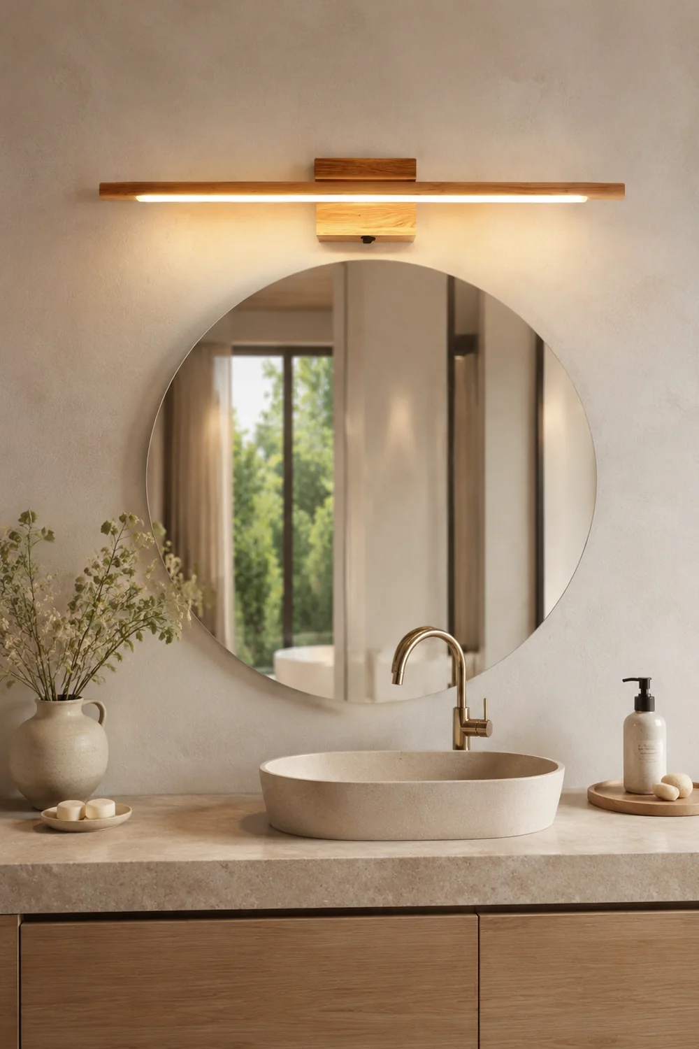 Ozawa Spiegelfront Waschtisch-Wandleuchte, L60CM - Lumpaz