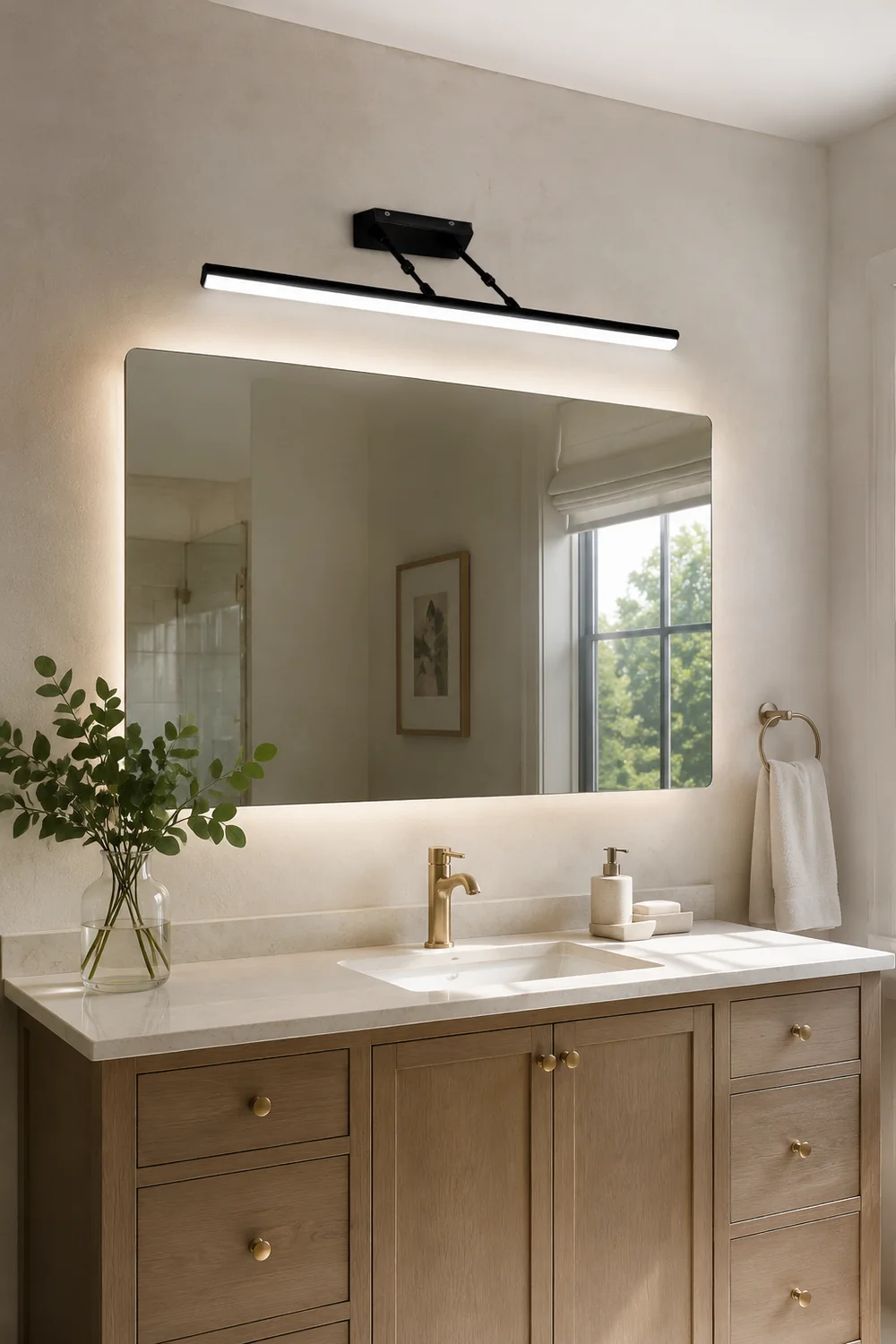 Edge Bar geformt Spiegel Front Vanity Wandleuchte, L40/50/60/70/80/100CM - Lumpaz