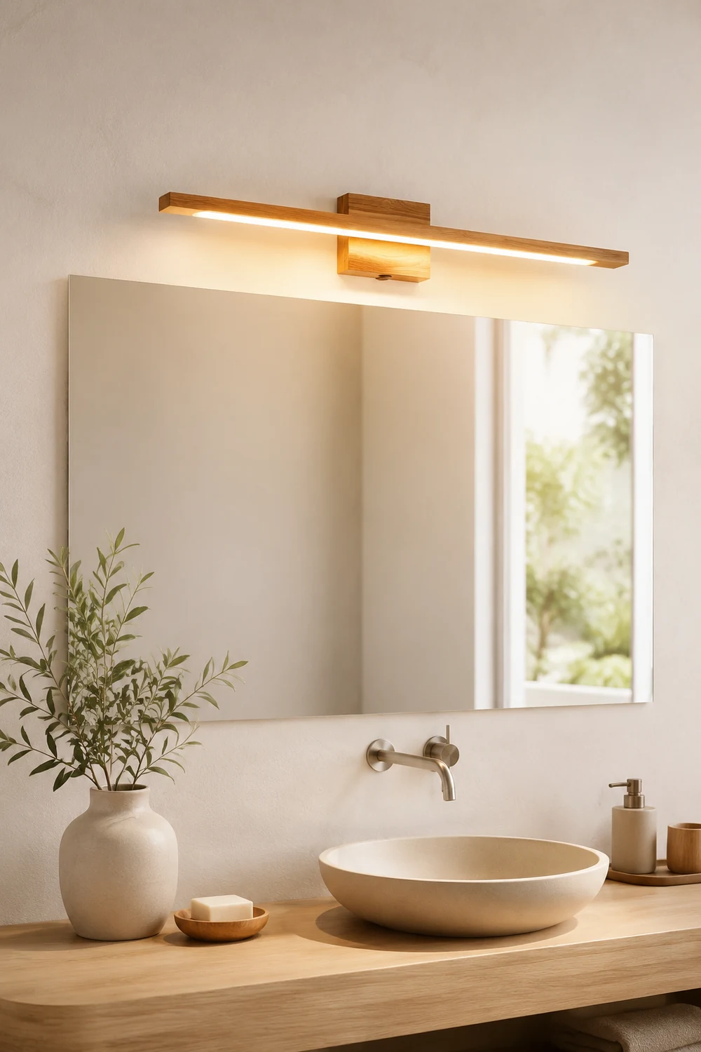 Ozawa Spiegelfront Waschtisch-Wandleuchte, L60CM - Lumpaz