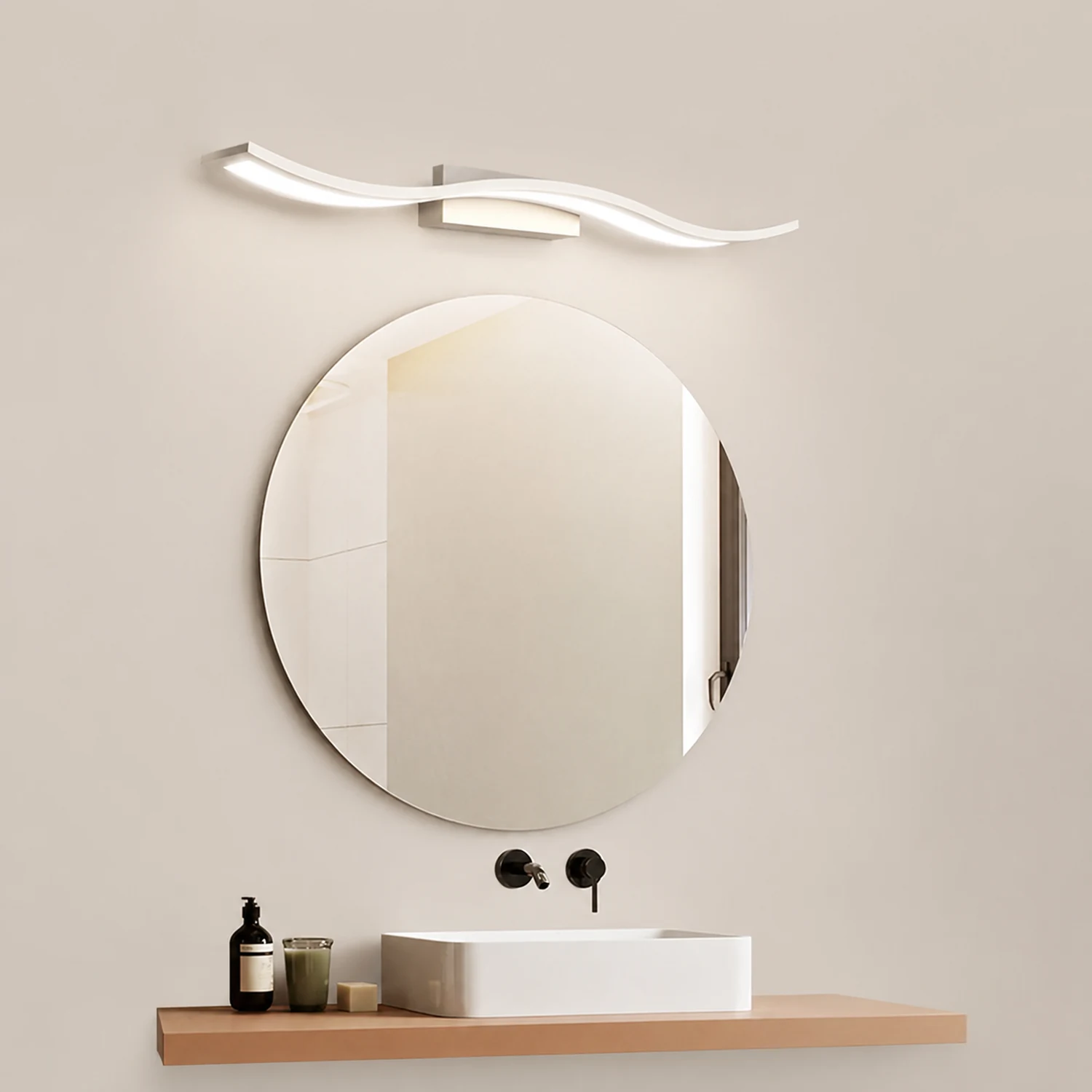 Leigh Spiegelfront Waschtisch-Wandleuchte, L 40/60/80CM - Lumpaz