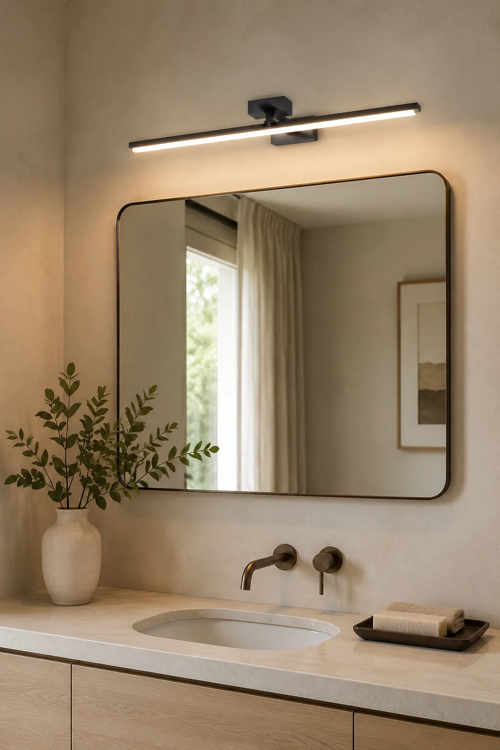 Edge Spiegelfront Waschtisch-Wandleuchte, L 40/50CM - Lumpaz