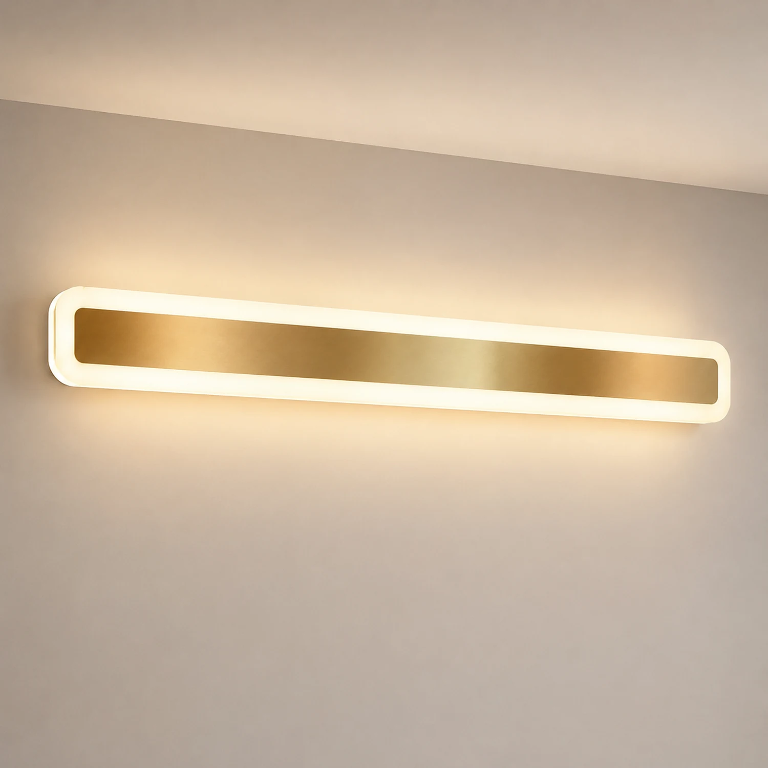 Leigh Quadratische Spiegelfront Waschtisch-Wandleuchte, L 40/60/80CM - Lumpaz