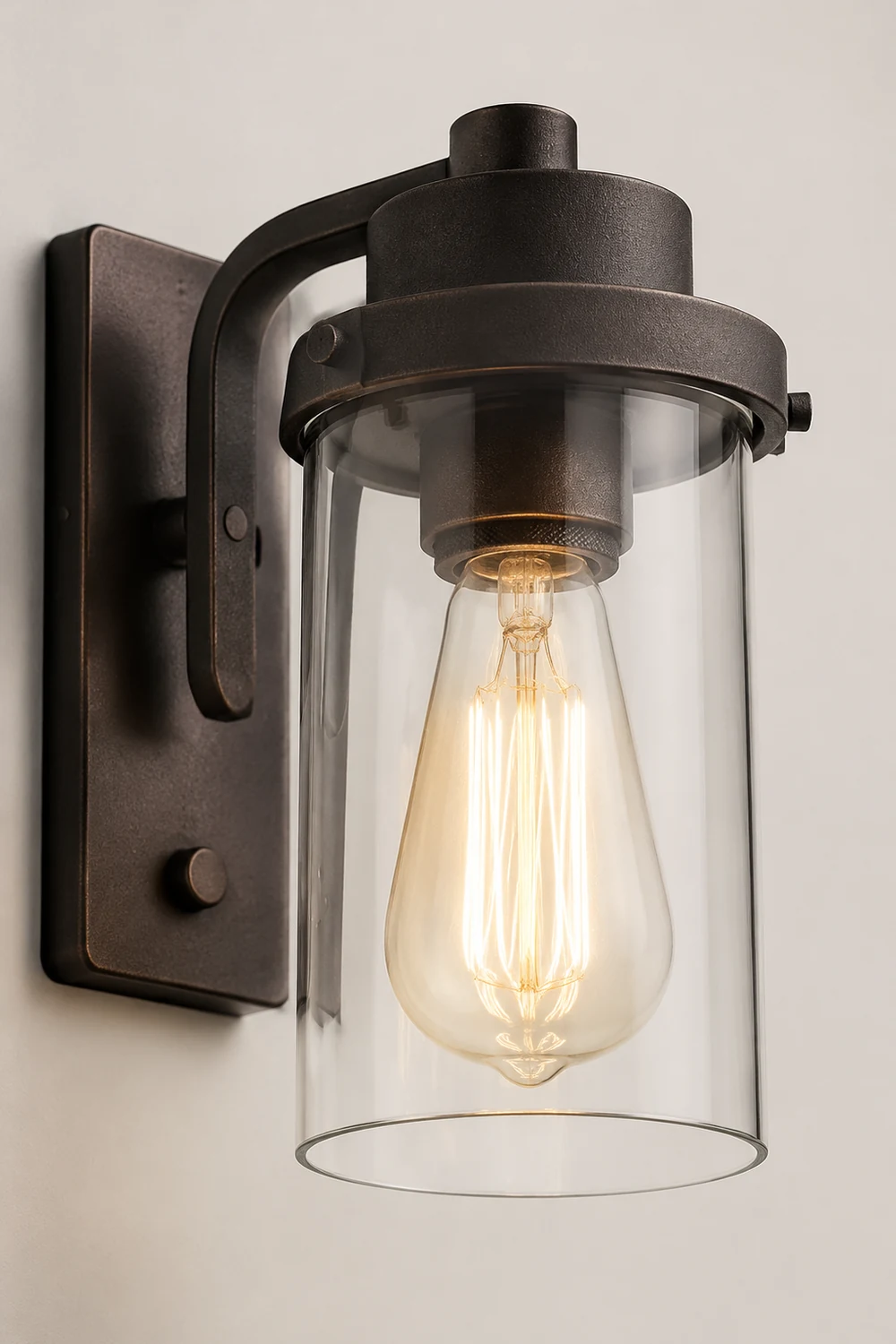 Alessio Industrieller Stil Spiegelfront Waschtisch-Wandleuchte, Metall & Glas, 3/4-flammig - Lumpaz