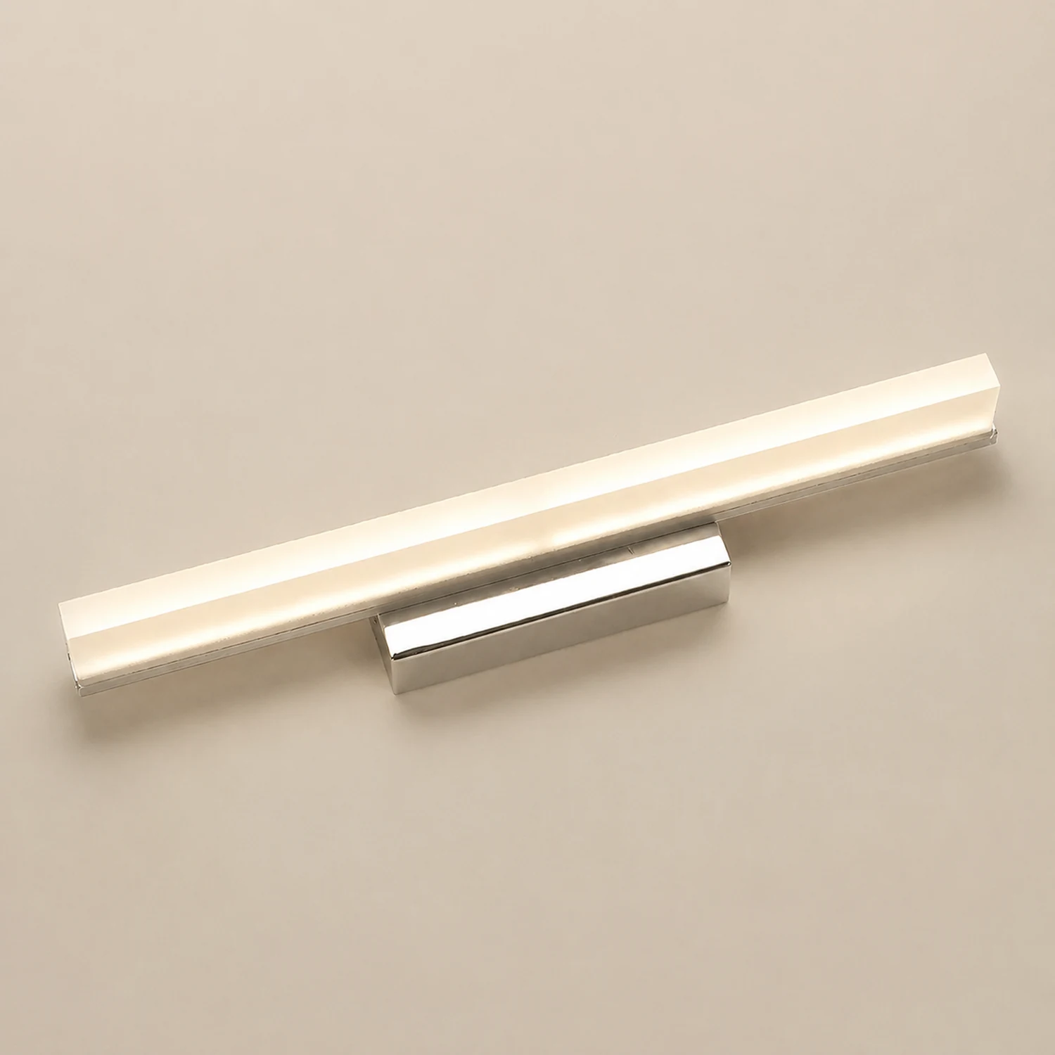 Leigh Grundlegende Rechteckige Spiegelfront Waschtisch-Wandleuchte, Metall & Acryl, L40/60/80/100CM - Lumpaz