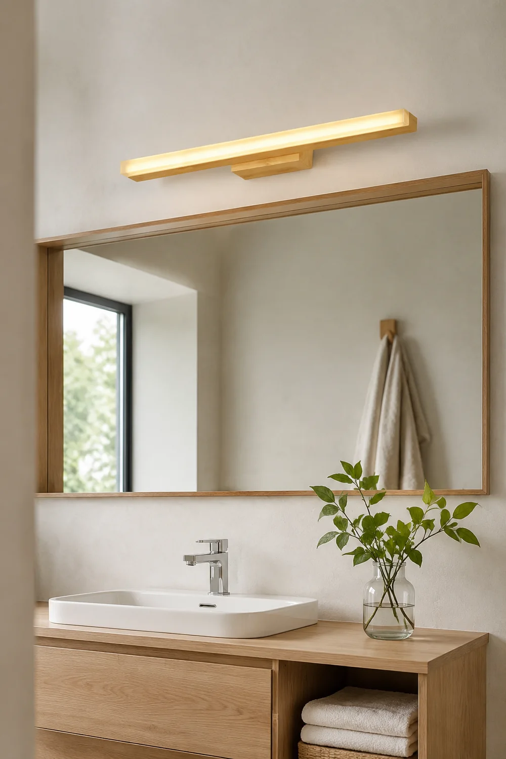 Leigh Spiegelfront Waschtisch-Wandleuchte, L 40/60/80CM - Lumpaz