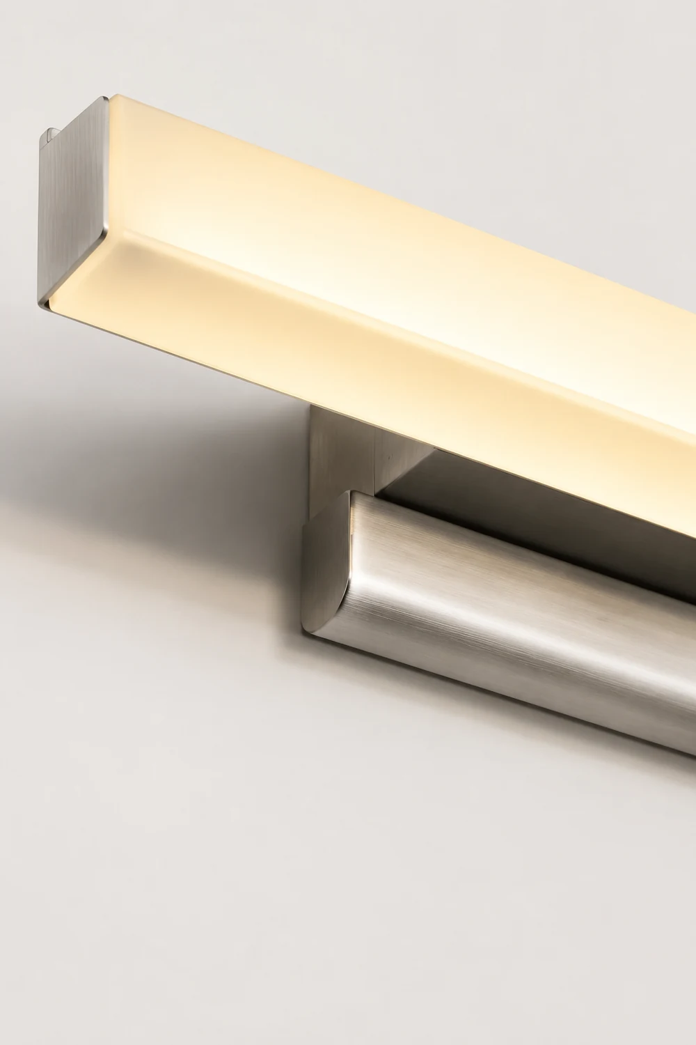 Leigh Grundlegende Rechteckige Spiegelfront Waschtisch-Wandleuchte, Metall & Acryl, L40/60/80/100CM - Lumpaz
