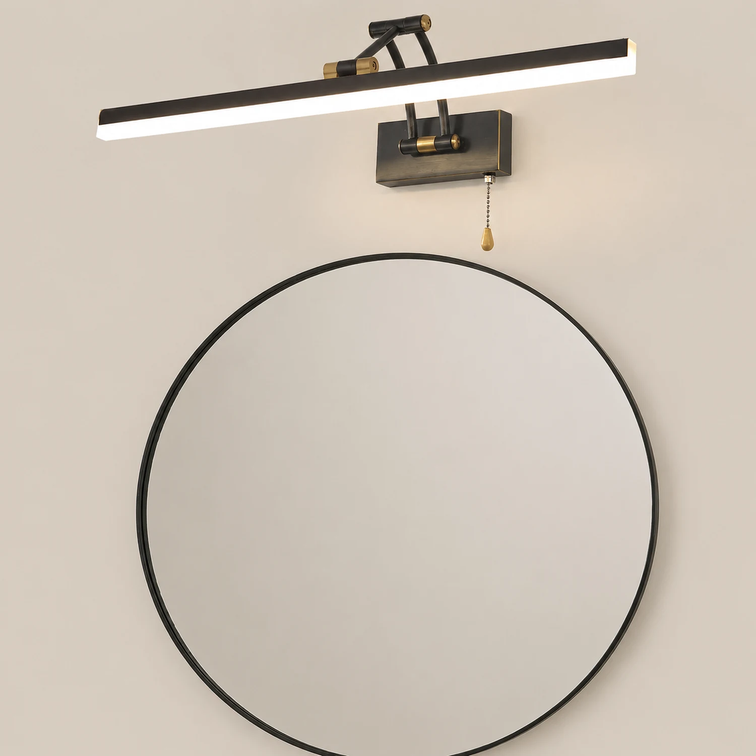Leigh Spiegelfront Waschtisch-Wandleuchte, L 30/40/60/70/100CM - Lumpaz
