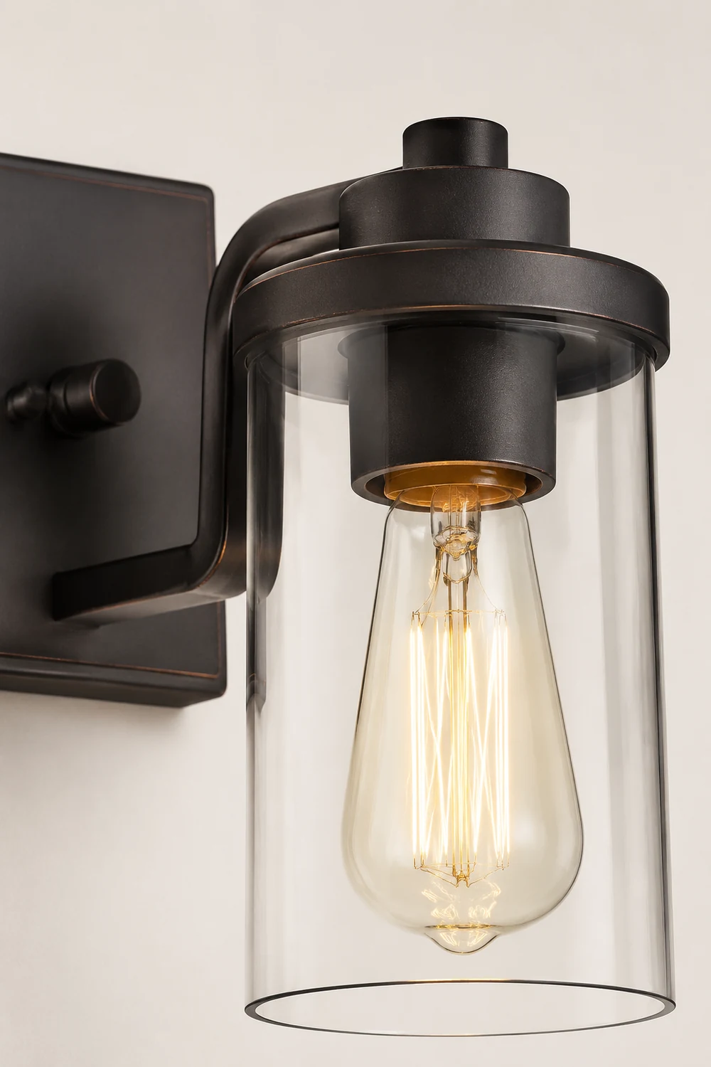 Alessio Industrieller Stil Spiegelfront Waschtisch-Wandleuchte, Metall & Glas, 3/4-flammig - Lumpaz