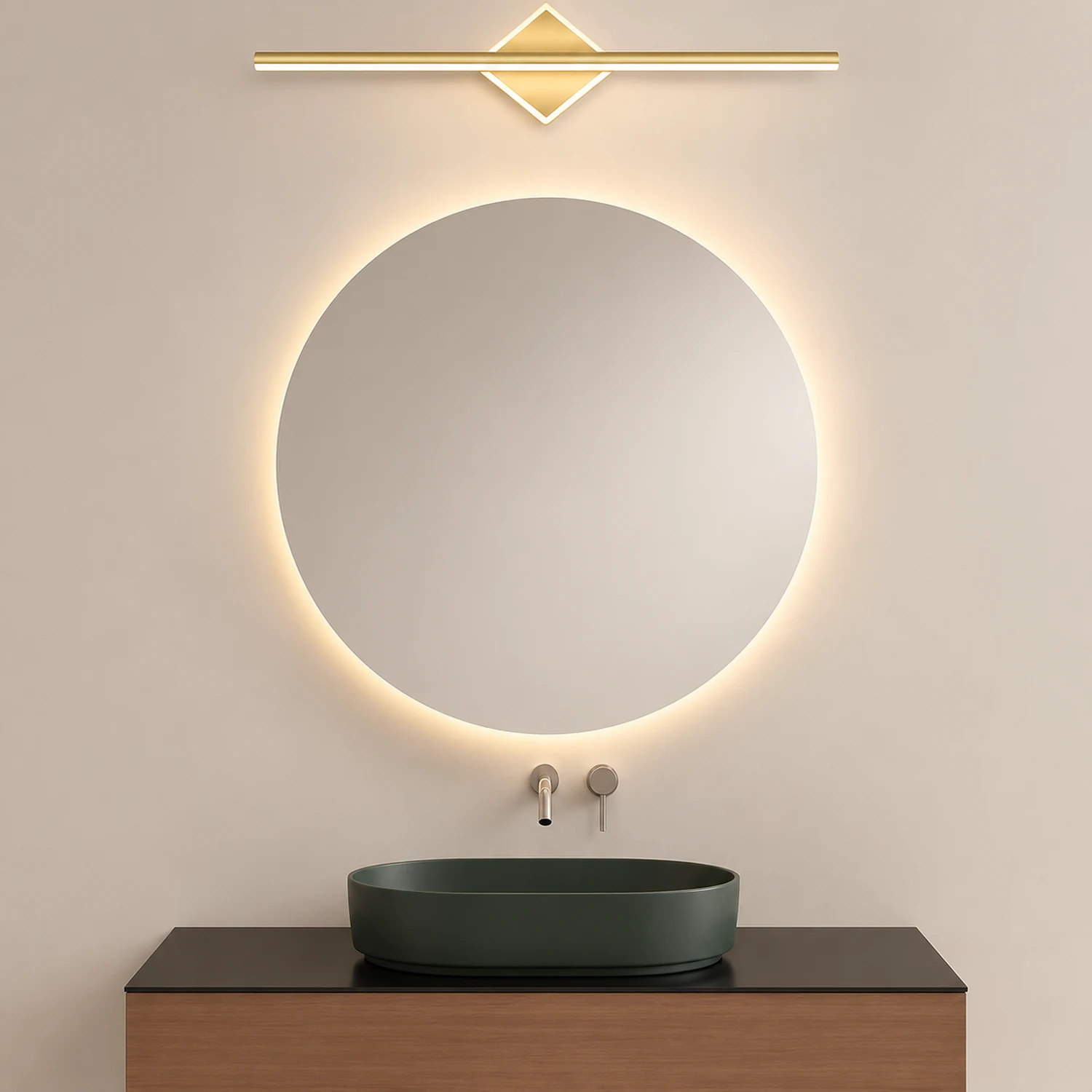 Leigh Spiegelfront Waschtisch-Wandleuchte, L 40/60/80CM - Lumpaz