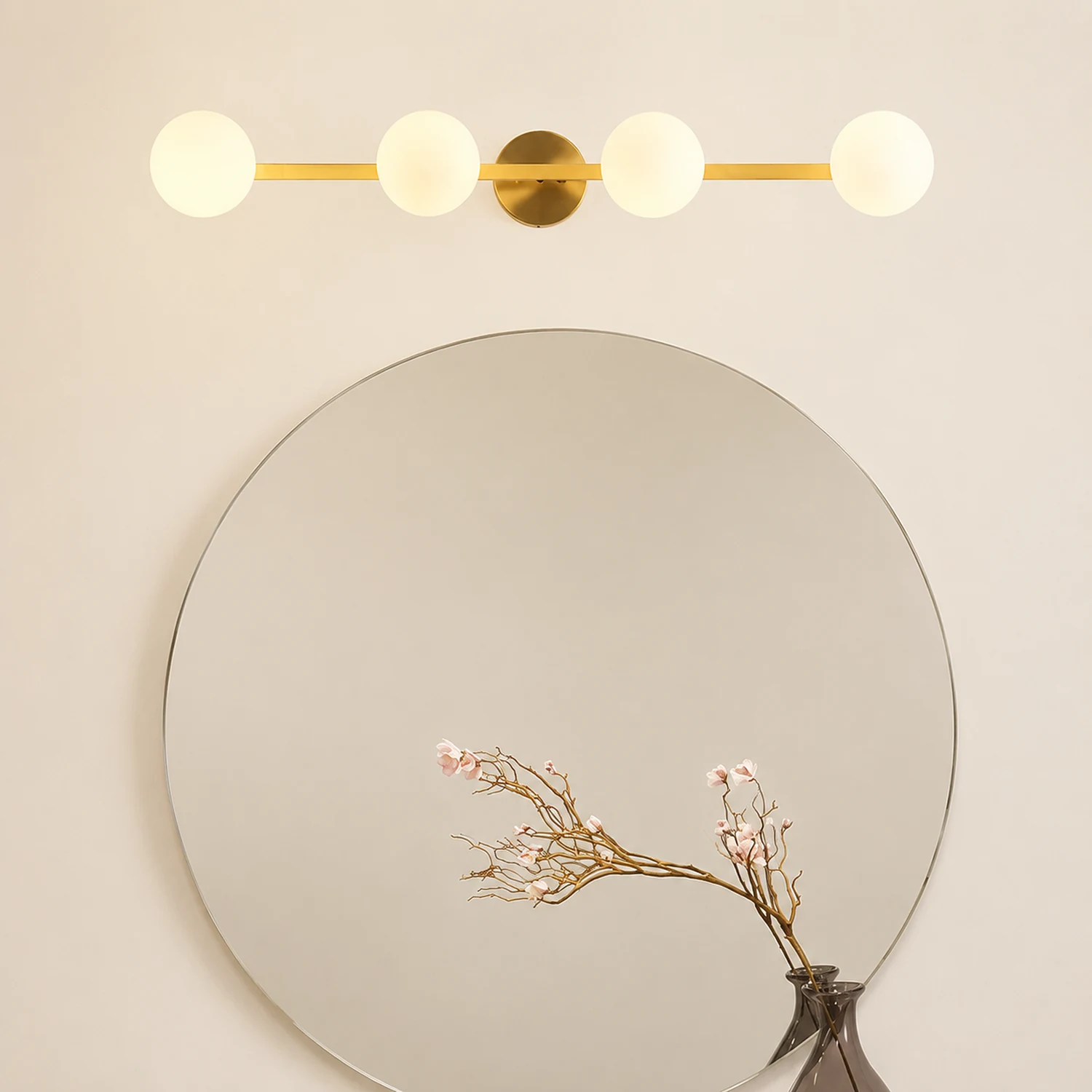 Valentina Spiegelfront Waschtisch-Wandleuchte, Metall & Glas, 3/4-flammig - Lumpaz