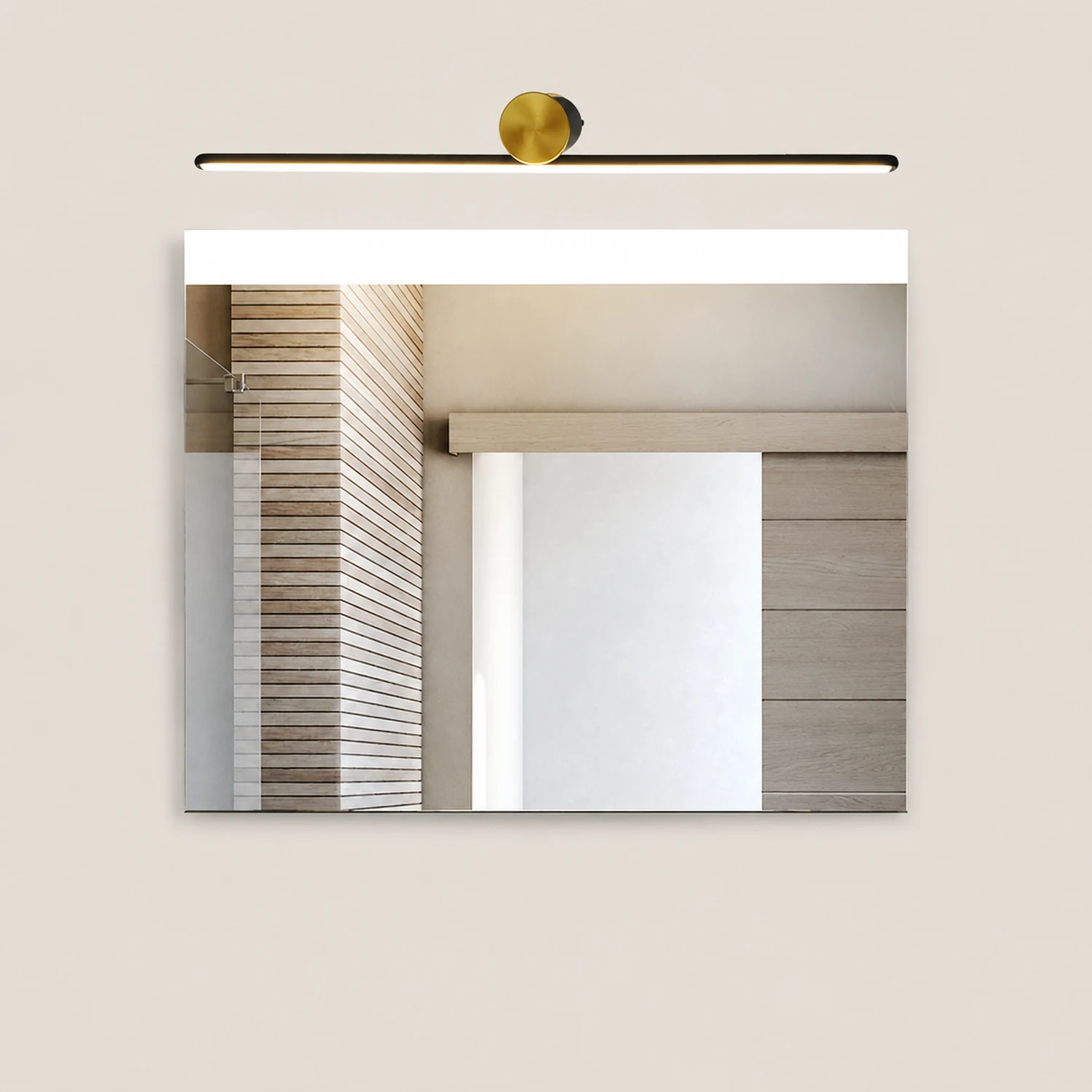 Leigh Spiegelfront Waschtisch-Wandleuchte 2 Farben, L 40/60/80/100cm - Lumpaz