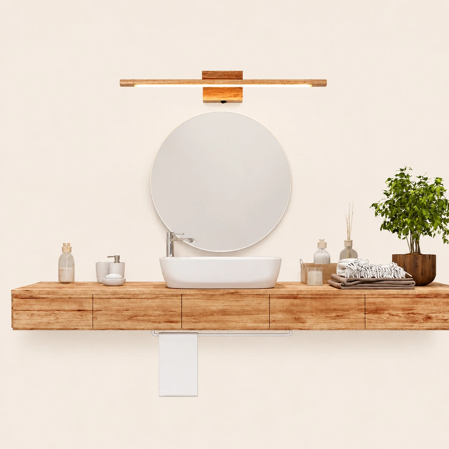 Ozawa Spiegelfront Waschtisch-Wandleuchte, L60CM - Lumpaz