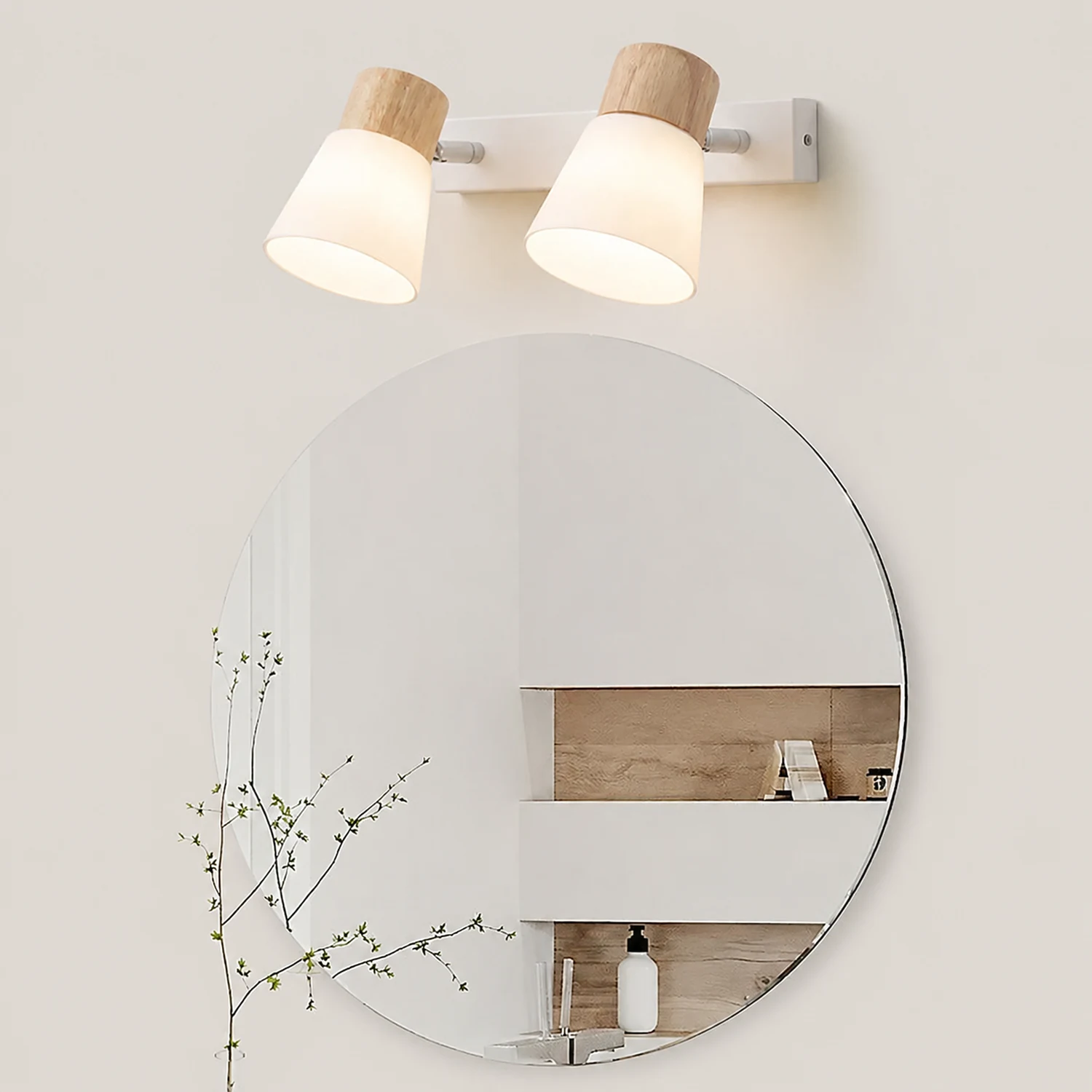 Ozawa Spiegelfront Waschtisch-Wandleuchte, 1/2-flammig - Lumpaz