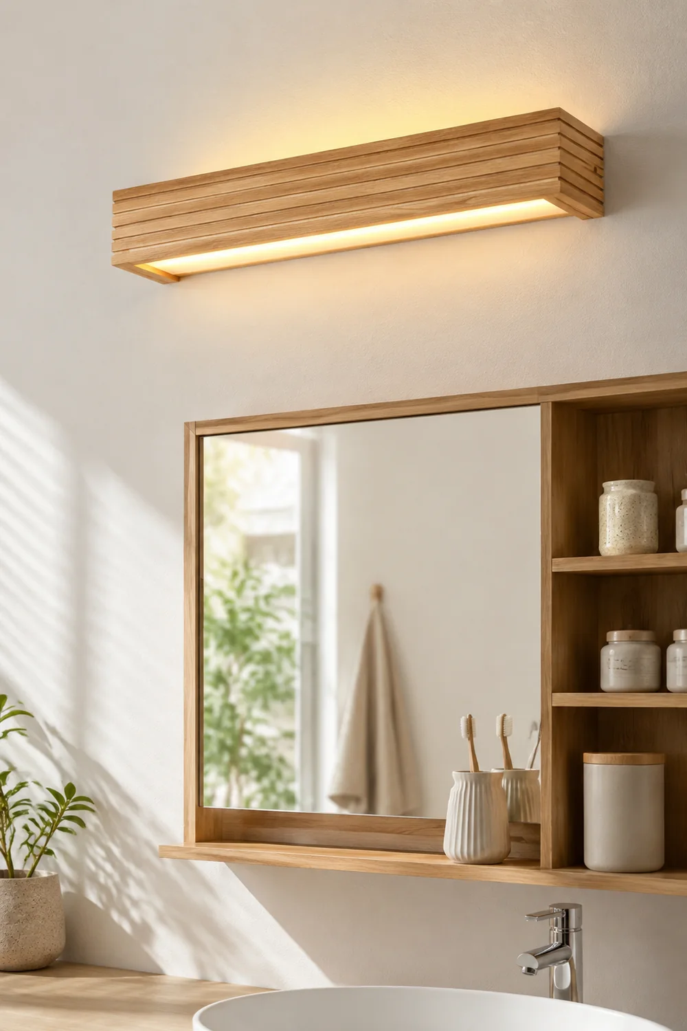 Ozawa Spiegelfront Waschtisch-Wandleuchte, L 35/45/55CM - Lumpaz