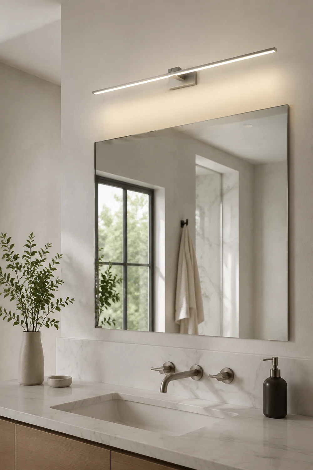 Leigh Spiegelfront Waschtisch-Wandleuchte, L 60/80/100CM - Lumpaz