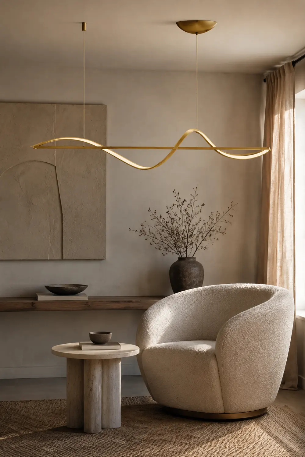 Wellenförmige Pendelleuchte, 120/140CM - Lumpaz