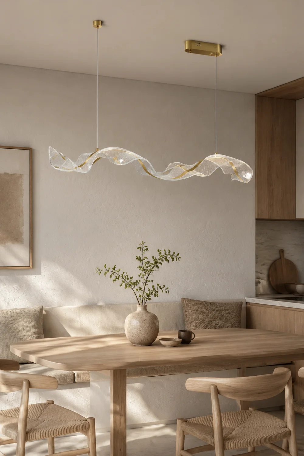 Kirsten Wellenförmige Pendelleuchte, L 100CM - Lumpaz