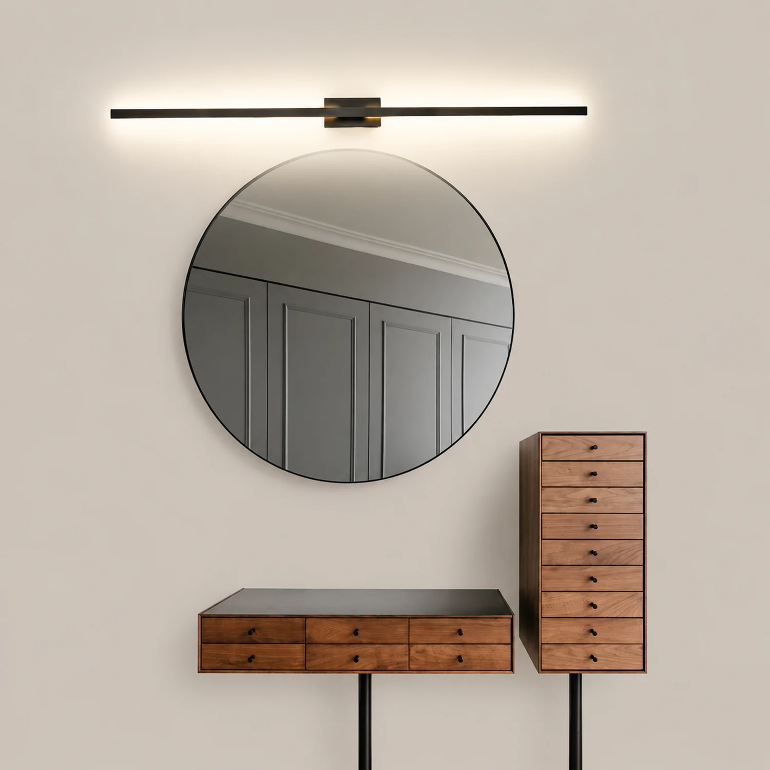 Leigh Spiegelfront Waschtisch-Wandlampe, L 60/100CM - Lumpaz