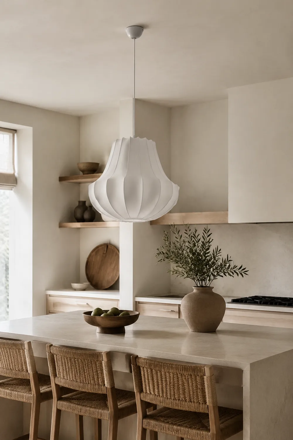 Renée Künstliche Gewebe Pendelleuchte, ∅40/55/57CM - Lumpaz
