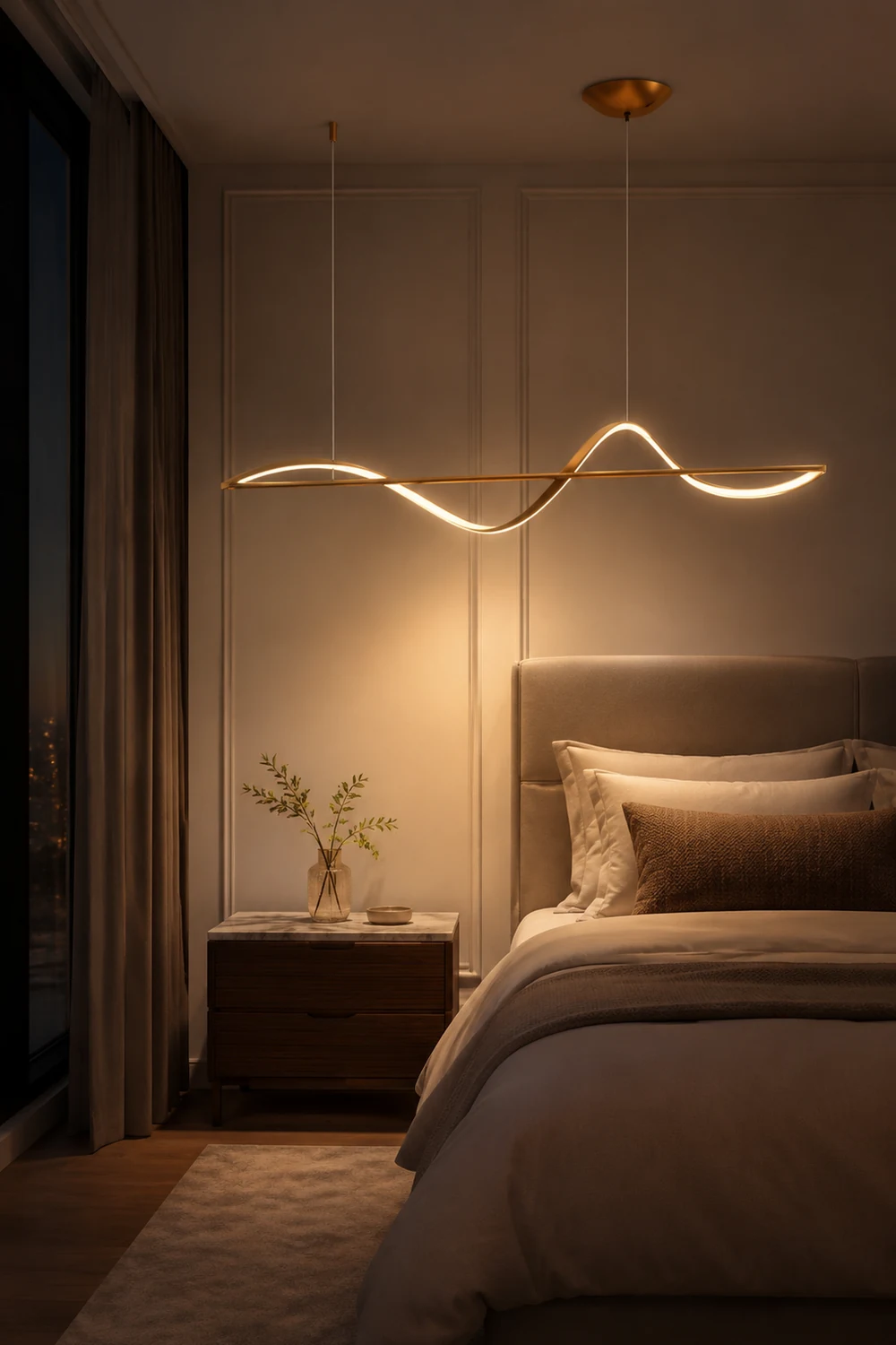Wellenförmige Pendelleuchte, 120/140CM - Lumpaz