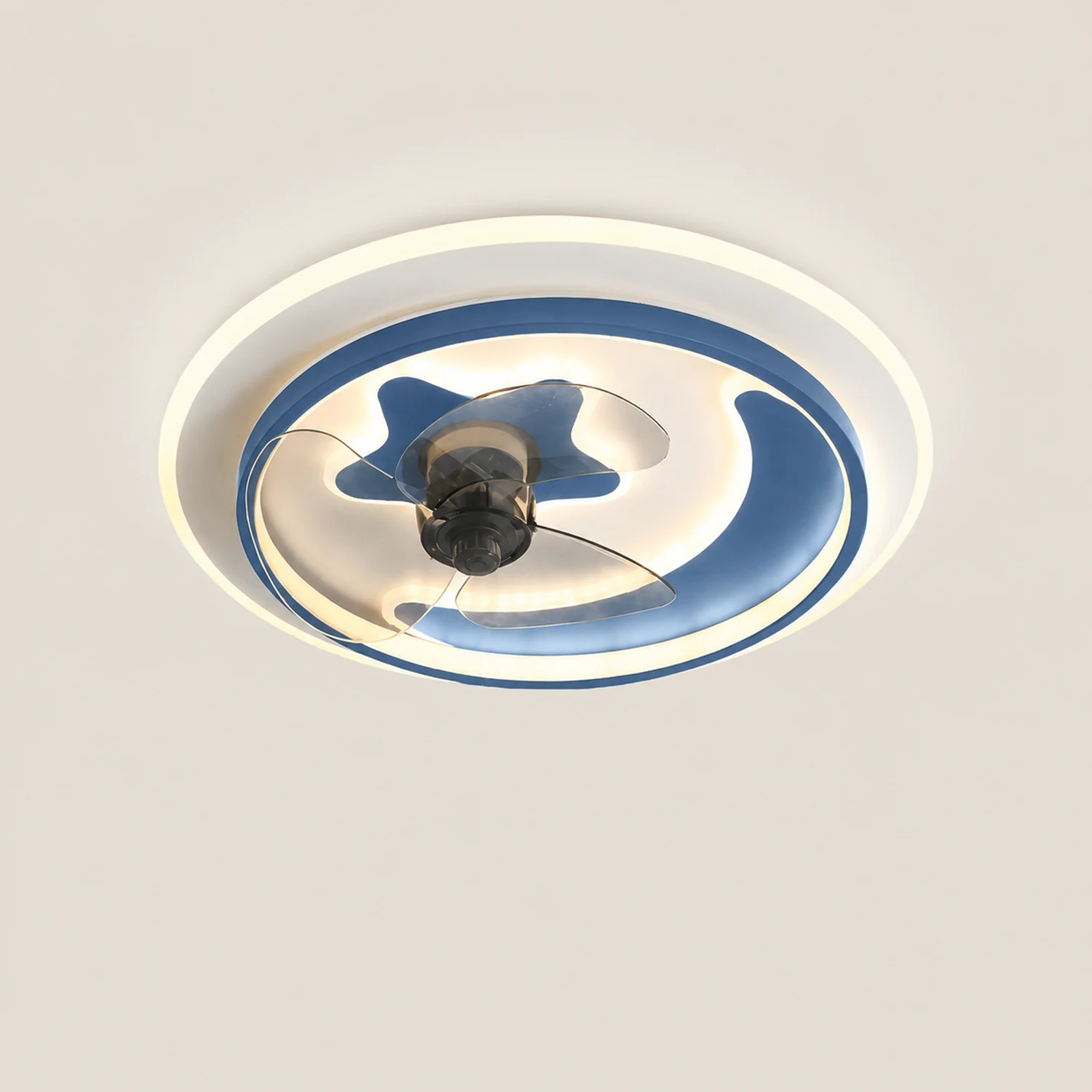 Arisha Deckenventilator mit Beleuchtung Doppel-Ring, 5 Farben, ∅50CM - Lumpaz