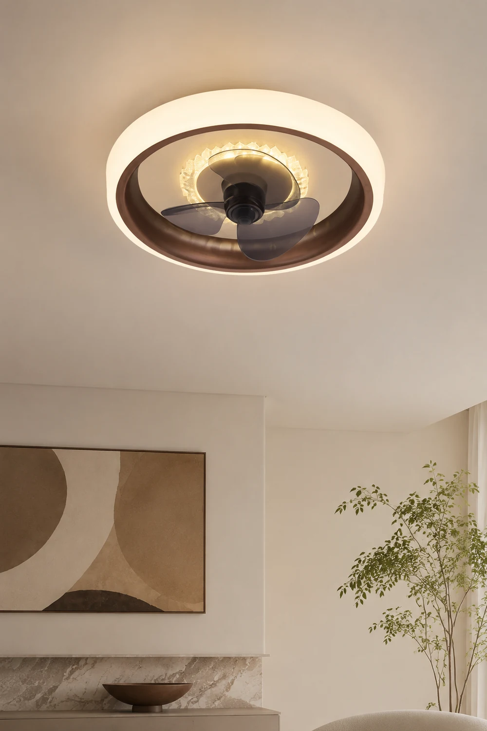 Morandi Deckenventilator mit Beleuchtung, 6 Farben, ∅50CM - Lumpaz