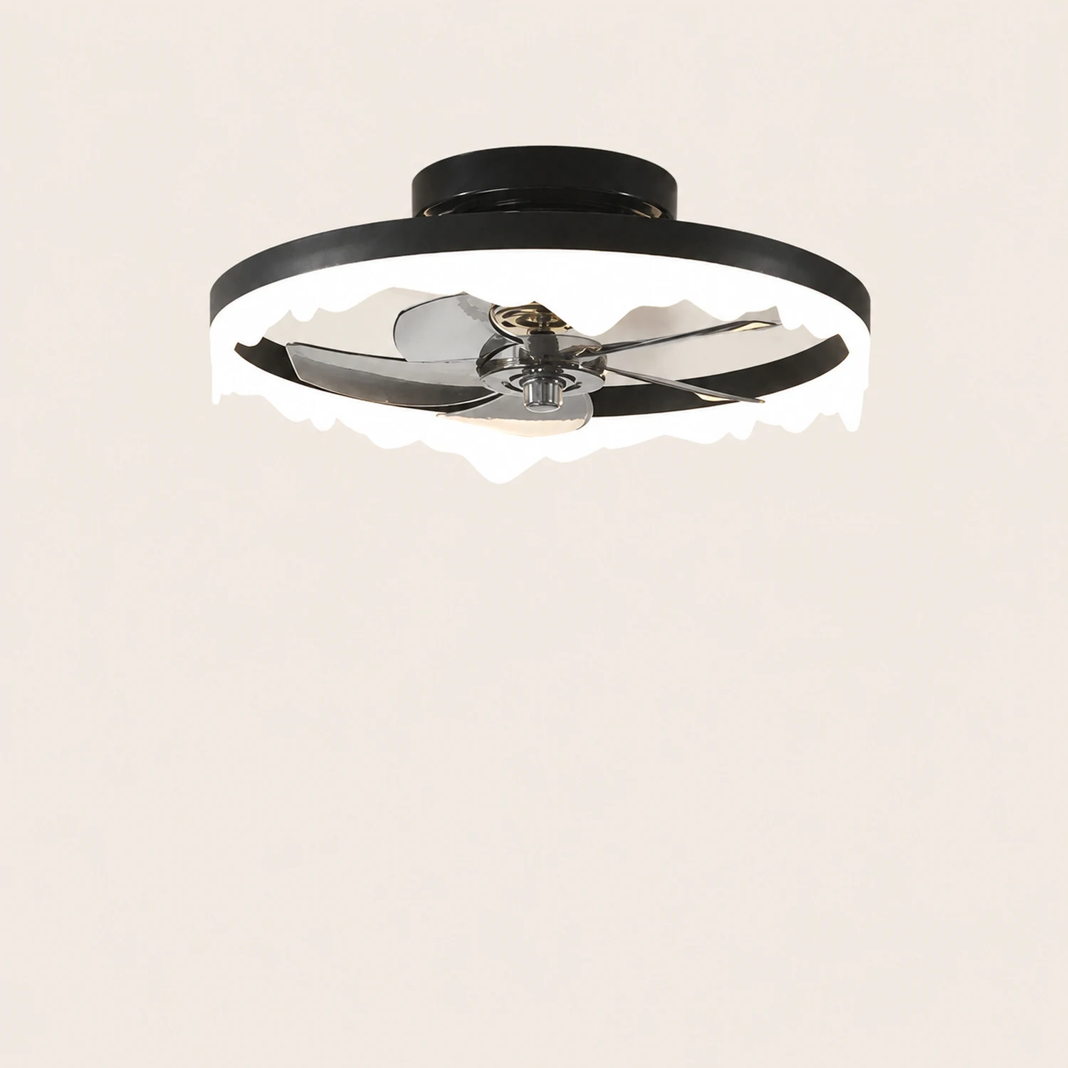 Herbert Deckenventilator mit Beleuchtung Weiß & Schwarz, 2 Farben, ∅50CM - Lumpaz