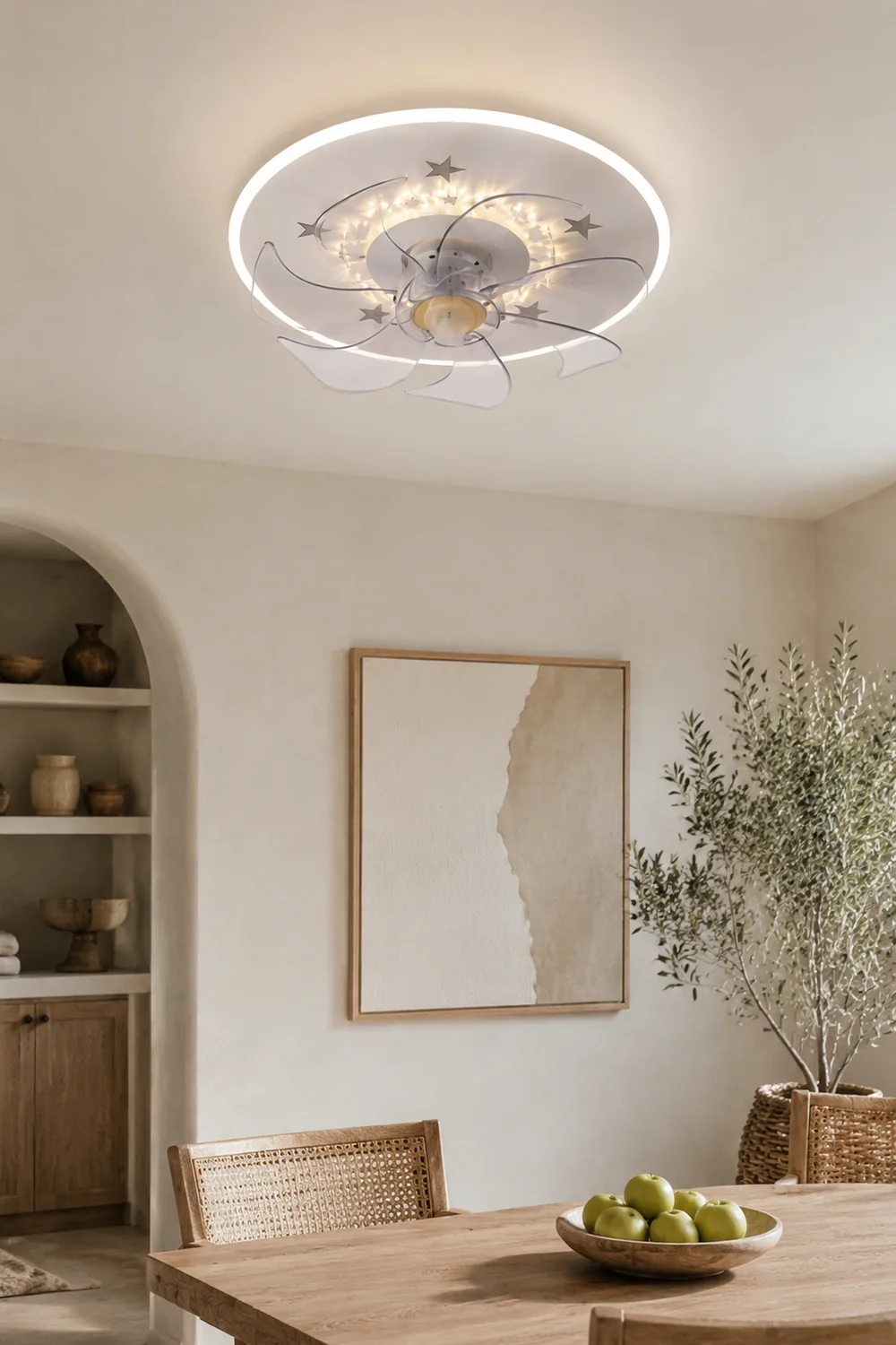 Edge Deckenventilator mit Beleuchtung, 6 Farben, ∅40CM - Lumpaz