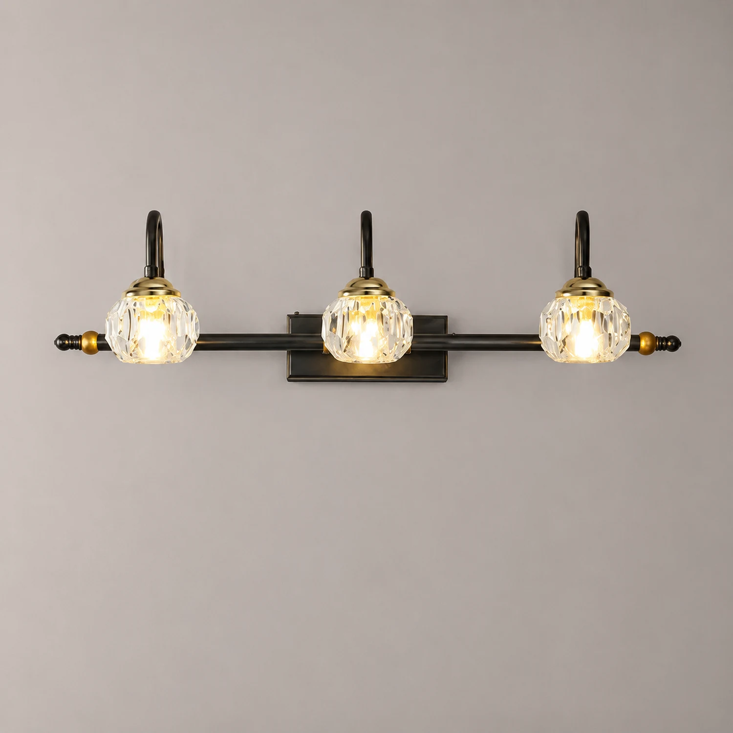 Kristy Schwarzer Spiegel Front Vanity Wandleuchte, 1/2/3/4-flammig - Lumpaz