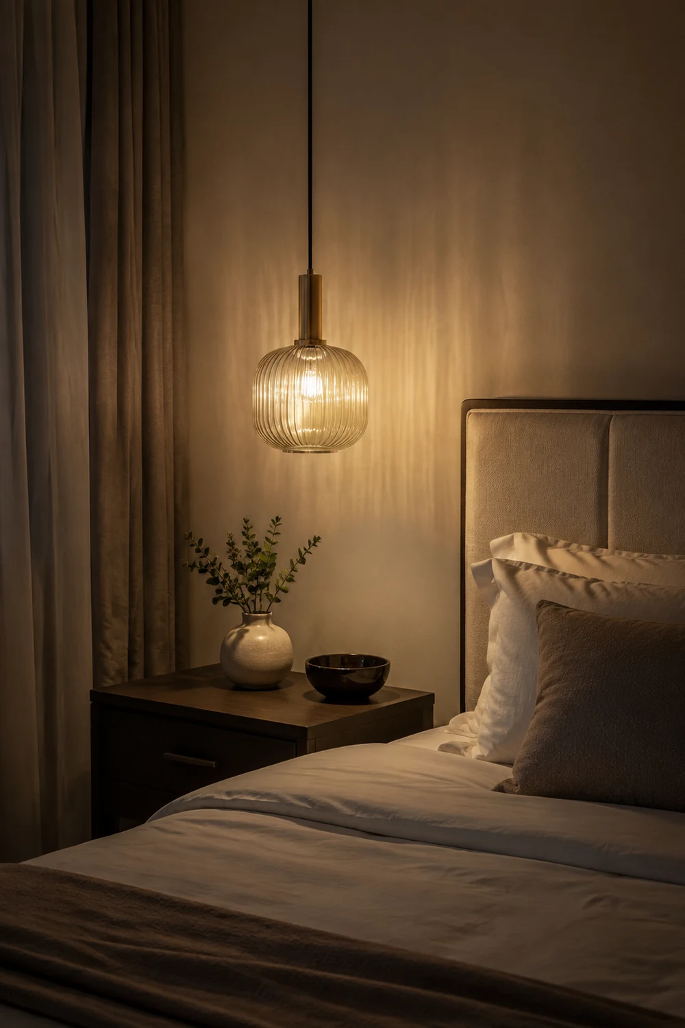 Einfache Stabglaslampe Pendelleuchte Japanische Retro-Lampe für Schlafzimmer - Lumpaz