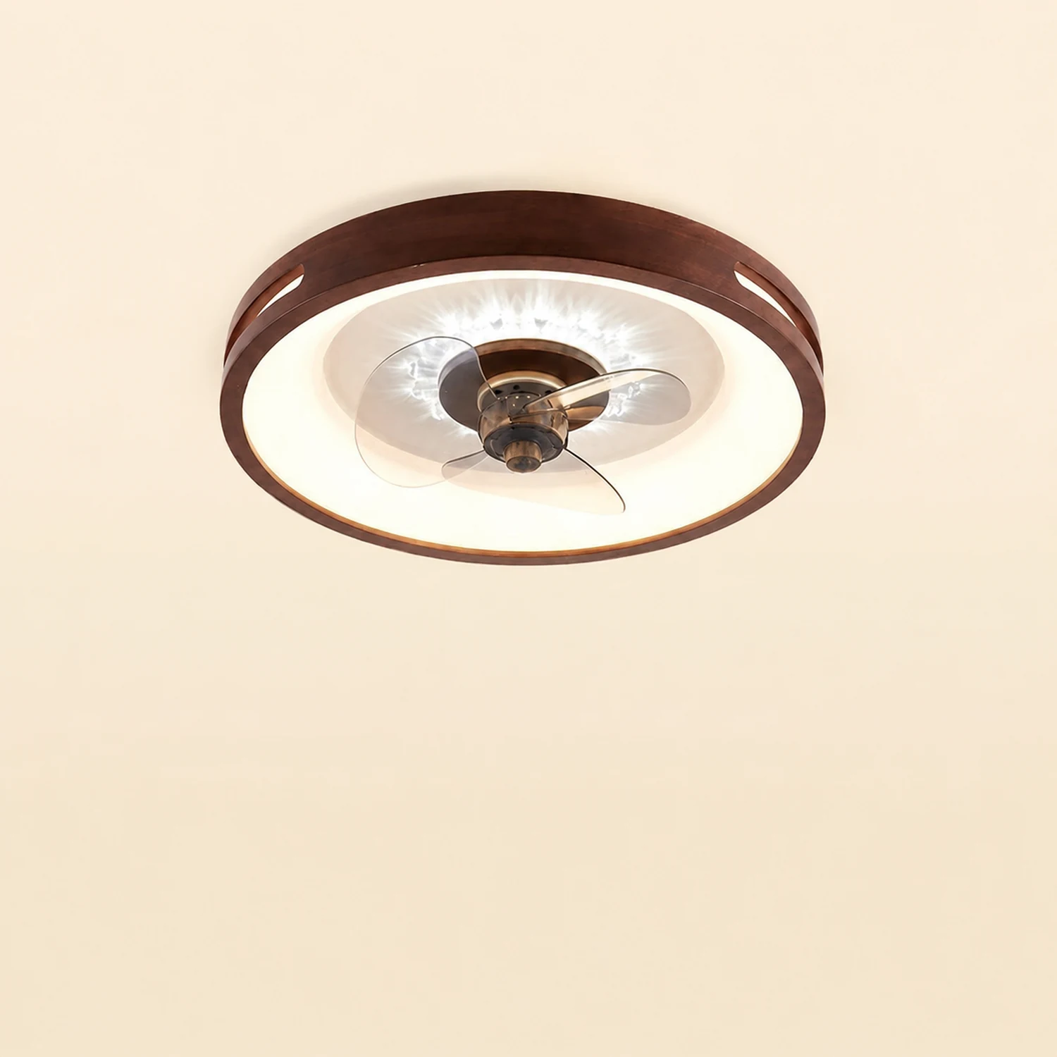 Ozawa Deckenventilator mit Beleuchtung Doppel-Licht, 4 Stile, ∅50CM - Lumpaz